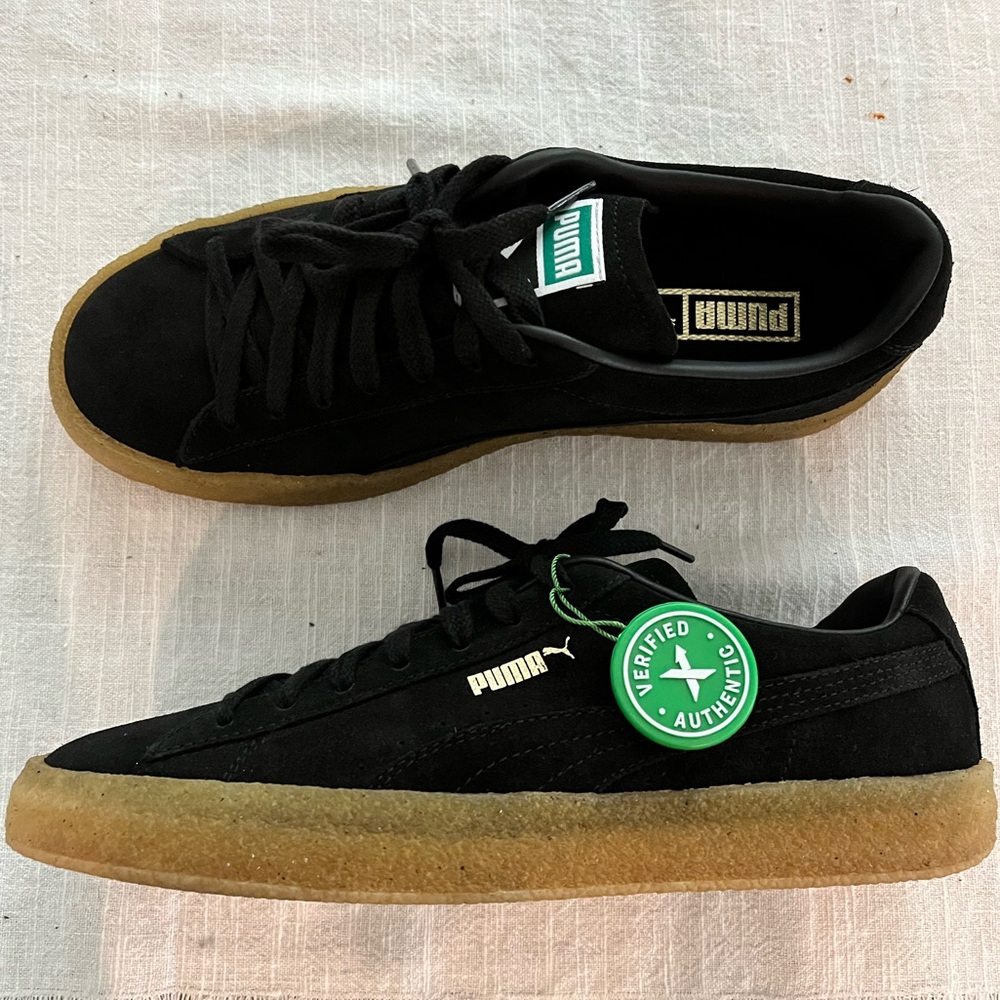 Puma Suede Crepe in Black and Gumsole